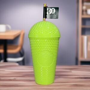 STARBUCKS 30 years Frappuccino blended beverage domed studded lime green tumbler